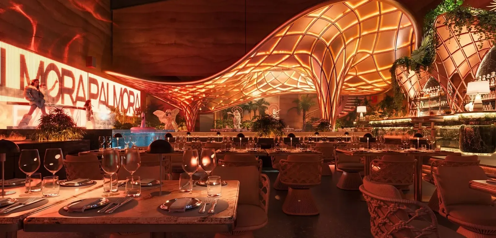 Palmora Saigon dining hall — tropical restaurant & entertainment, District 1